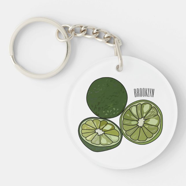 Kaffir lime tecknad illustration (Framsidan)