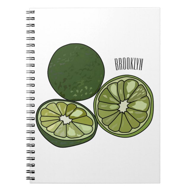 Kaffir lime tecknad illustration anteckningsbok (Framsidan)