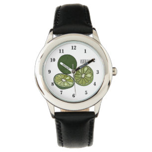 Kaffir lime tecknad illustration armbandsur