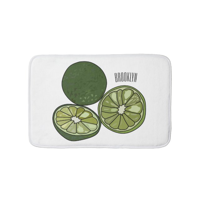 Kaffir lime tecknad illustration badrumsmatta (Framsidan)