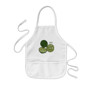 Kaffir lime tecknad illustration barnförkläde