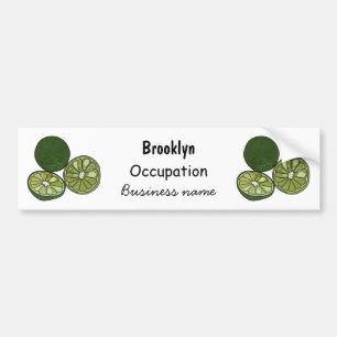Kaffir lime tecknad illustration bildekal