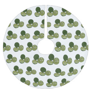 Kaffir lime tecknad illustration julgransmatta borstad polyester