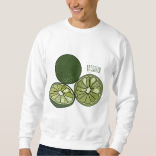 Kaffir lime tecknad illustration lång ärmad tröja