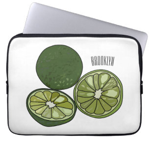 Kaffir lime tecknad illustration laptop fodral