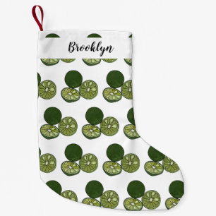 Kaffir lime tecknad illustration liten julstrumpa