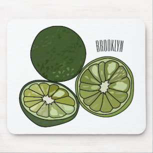 Kaffir lime tecknad illustration musmatta