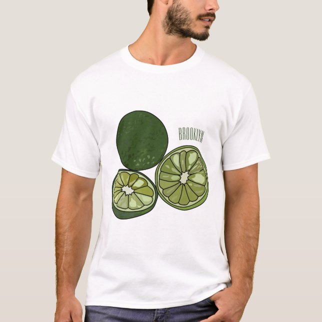 Kaffir lime tecknad illustration t shirt (Framsida)