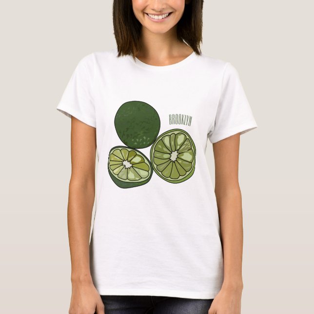 Kaffir lime tecknad illustration t shirt (Framsida)