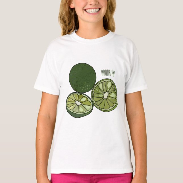 Kaffir lime tecknad illustration t shirt (Framsida)