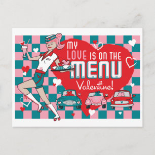 Kaffla Retro-inmatat vykort för Valentine
