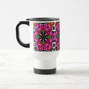 Kafftumlare kopp mugg mandala blommigt rosa