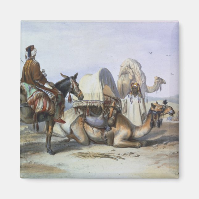 Kafila med Camel Bearing a Hodesh, illustration Magnet (Framsidan)