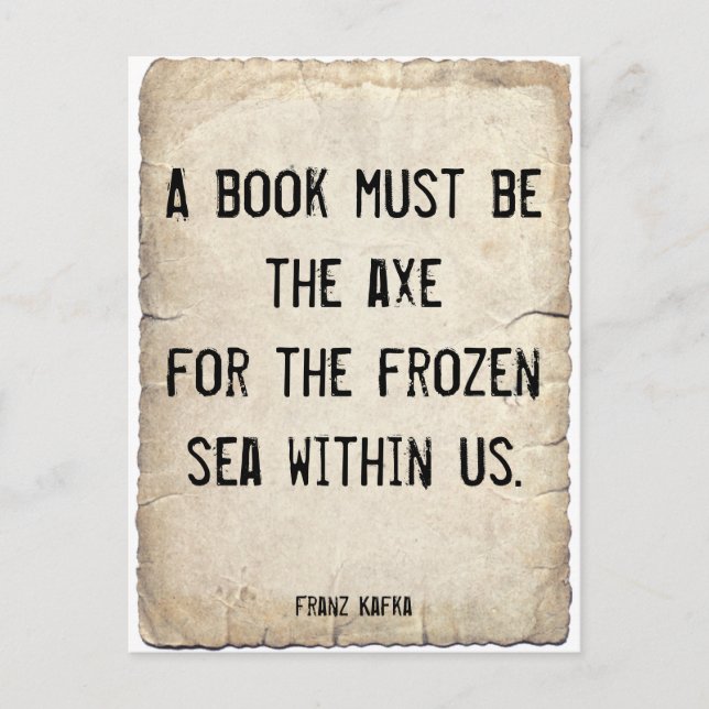 Kafka-citat om böcker vykort (Framsida)