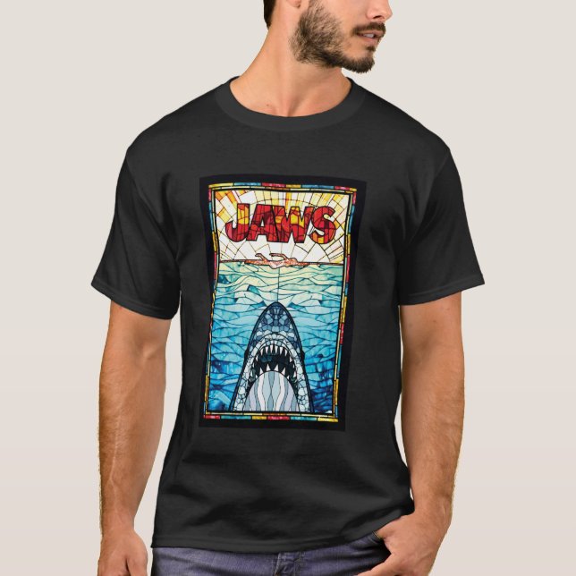 Käftar 50-årsjubileum Affisch Stained Glass Fram & T Shirt (Framsida)