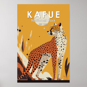 Kafue nationalpark Zambia Vintage Poster