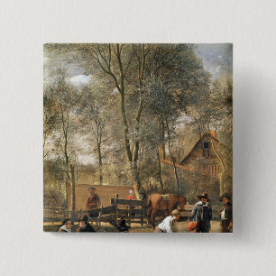 Käglaspelare utanför en gästgivargård, c.1660- knapp