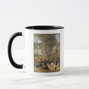 Käglaspelare utanför en gästgivargård, c.1660- mugg
