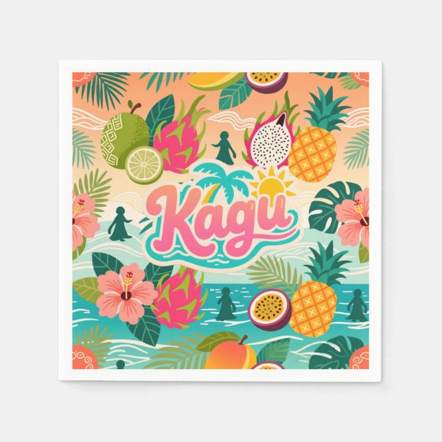 Kagu Tropical Tutti Frutti Pappersservett (Framsidan)