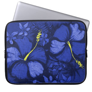Kahala Hibiscus Hawaiian Lava Sten Illustration Laptop Sleeve