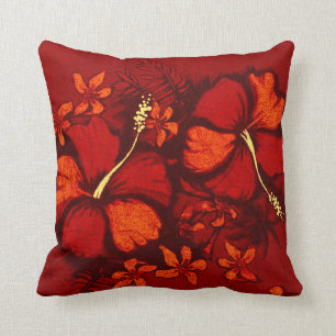 Kahala Hibiscus Hawaiiska Tropiska Square Pillows Kudde