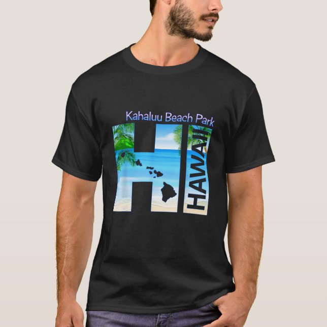 Kahaluu Beach Park HI Hawaii Aloha State Vacation T Shirt (Framsida)
