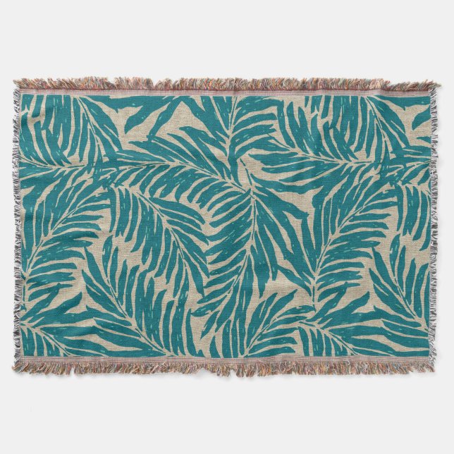 Kahanu Palms Hawaiian Linne Textur Mysfilt (Framsidan)