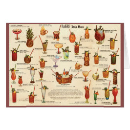 Kahiki Menu Hälsningskort