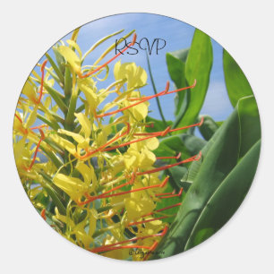 Kahili Ginger Bröllop kuvert Seals/ Stickers Runt Klistermärke