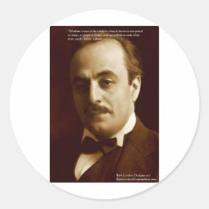Kahlil Gibran "Stolt visdom" Citat Gåvor & Kort Runt Klistermärke