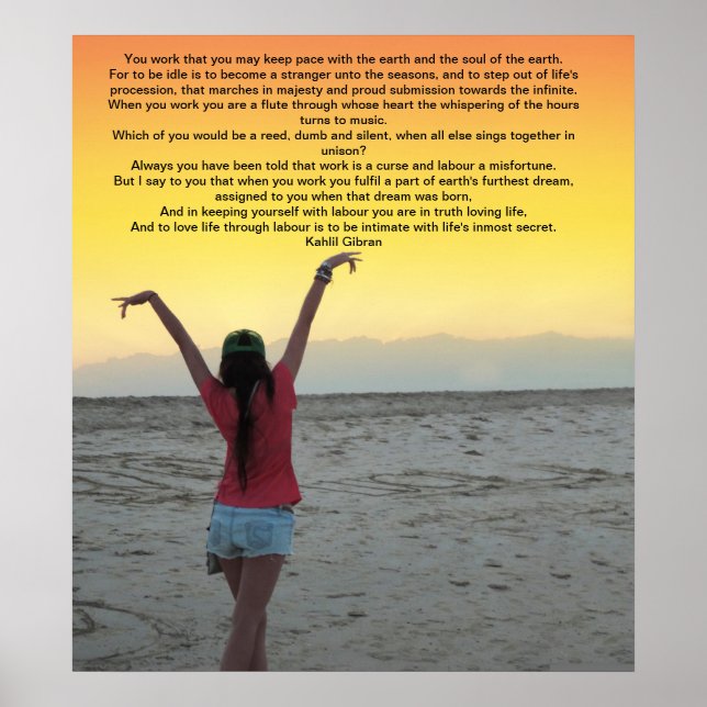 Kahlil Gibrans arbete Poster (Framsidan)