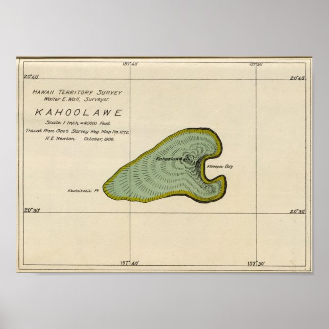 Kahoolawe, Hawaii Poster (Framsidan)