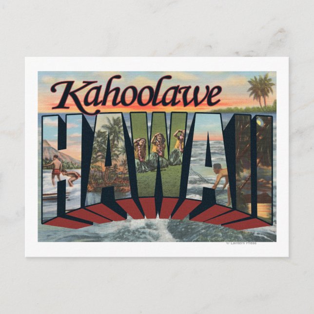 Kahoolawe, Hawaii - Stora Brev Scenes Vykort (Framsida)