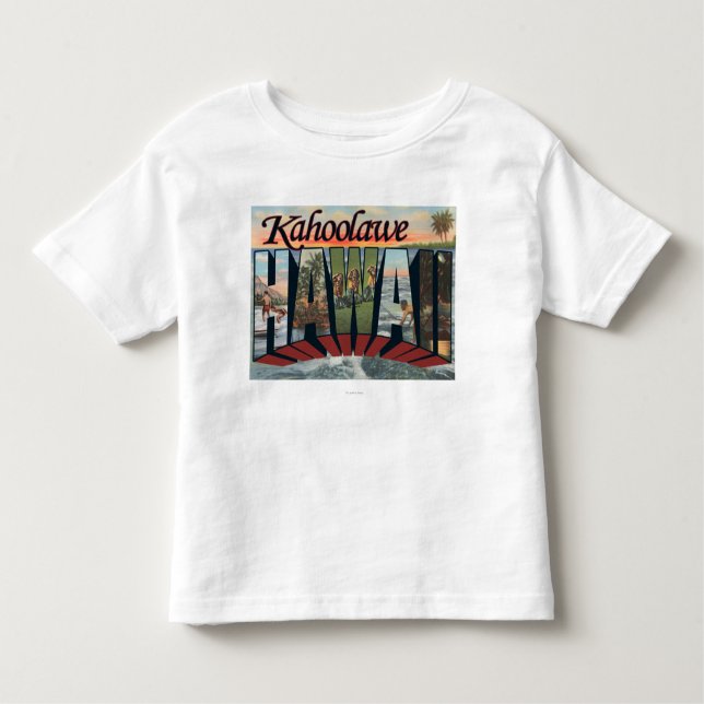 Kahoolawe Hawaii - stora brevplatser T-shirt (Framsida)