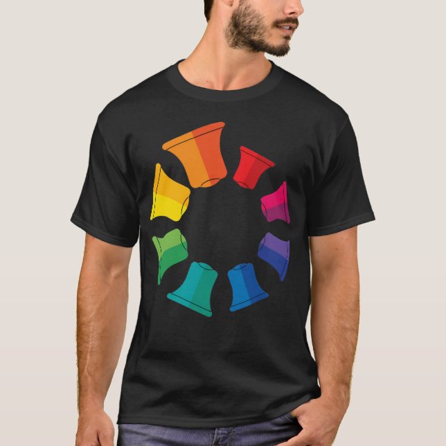 Kahukura Pere Rainbow Bell T Shirt (Framsida)