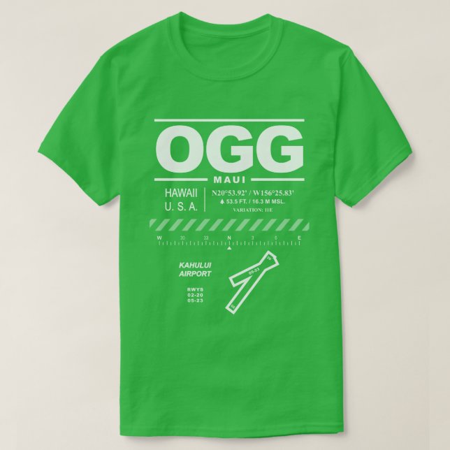 Kahului Airport OGG T-Shirt (Design framsida)