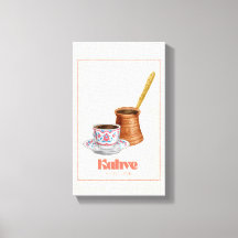 Kahve Turkiskt kaffe Ödets och kulturarvets canvas
