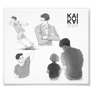 Kai Akiyama-teckensketch Fototryck