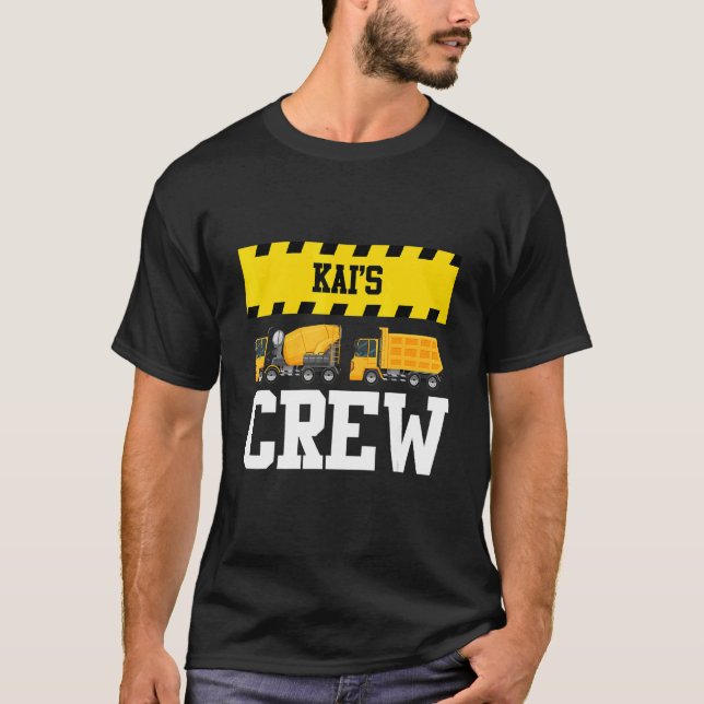 Kai Construction Crew Anpassningsbar Dumptruck Las T Shirt (Framsida)