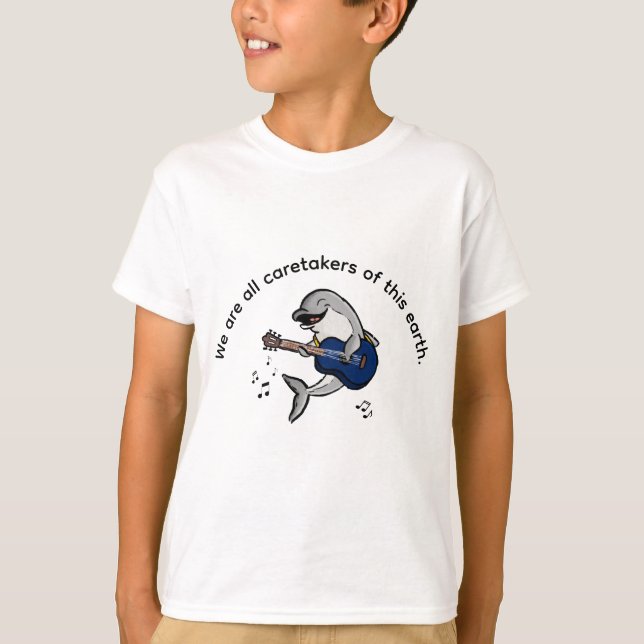 Kai Dolphin: Earth Caretaker T-Shirt for Kids (Framsida)