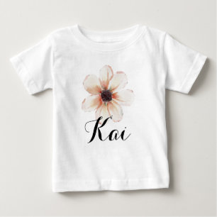 Kai Namn Baby Flicka Upptäck Nyfödd Rosa Blomma T Shirt