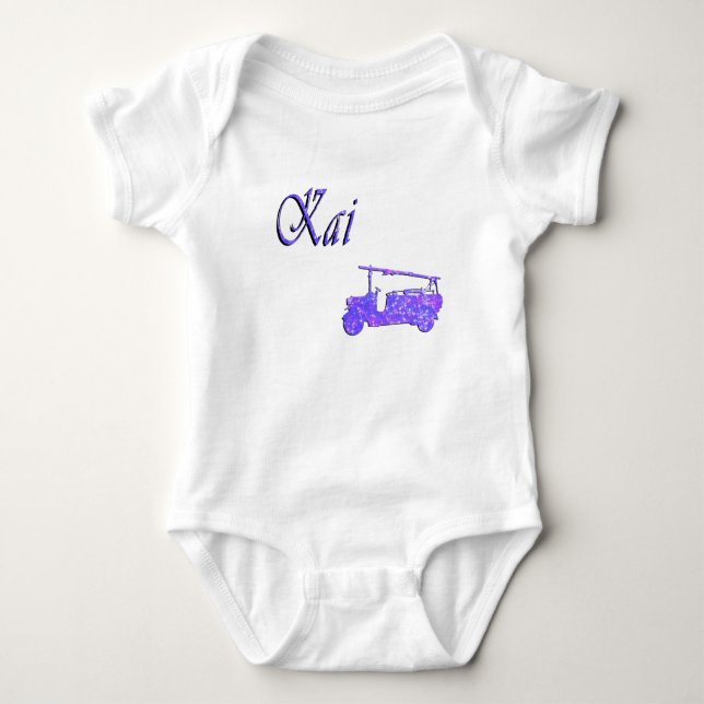 Kai, namn med brandbil, t shirt (Framsida)