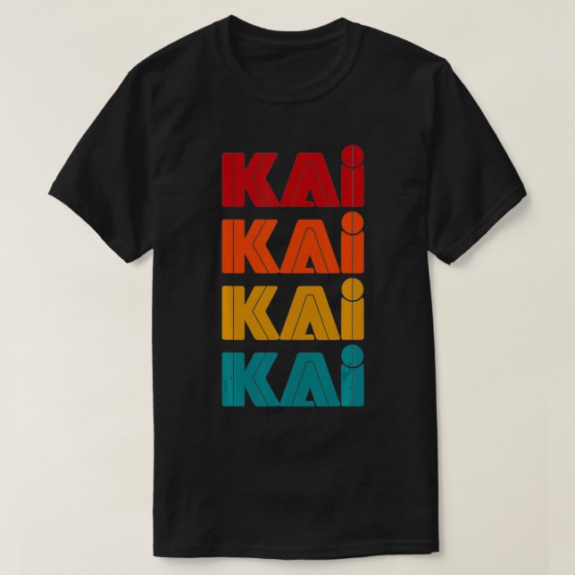Kai Namn, Retro gav Namn färgstarkt infogningsteck T Shirt (Design framsida)