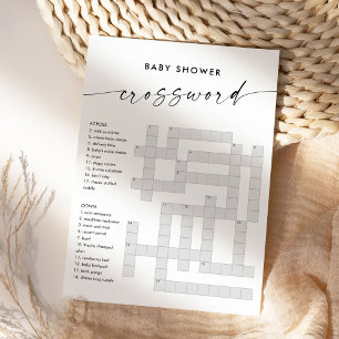 KAIA Baby Shower Crossword-spelkort Inbjudningar