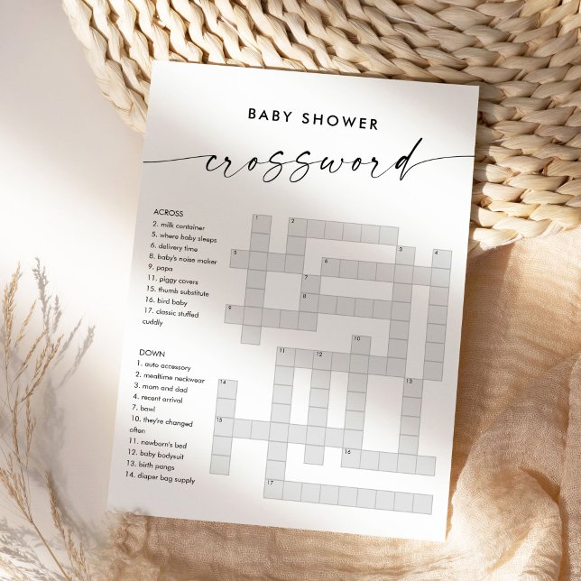 KAIA Baby Shower Crossword-spelkort Inbjudningar (Skapare uppladdad)
