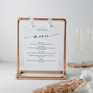 KAIA Minimalist Bröllop Menu-tecken Poster