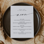 KAIA Minimalist Bröllop Meny<br><div class="desc">Där enkelhet möter sofistikering i varje drag,  är denna minimalistiska samling elegant. Det moderna och stilistiska teckensnittet passar varje biet med tidlös charm och skapar det perfekten för bröllop,  möhippor,  babyduschar och allt annat tillfälle där underskattad skönhet är överlägsen.</div>