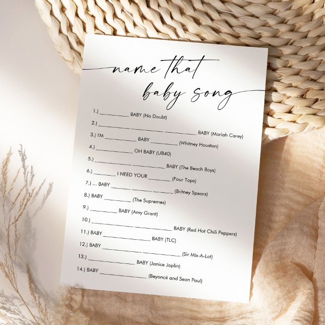 KAIA Namn det Baby Sång-spelkortet Inbjudningar (Skapare uppladdad)