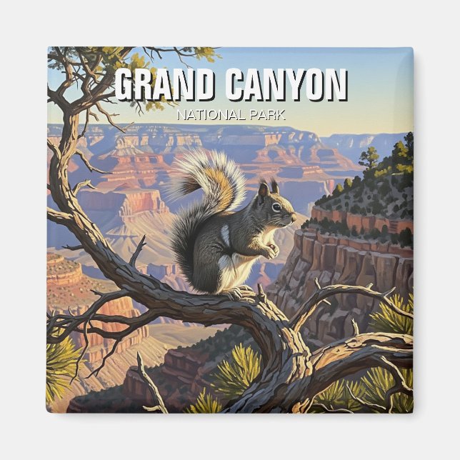 Kaibab Squirrel i Grand Canyon nationalpark Magnet (Framsidan)