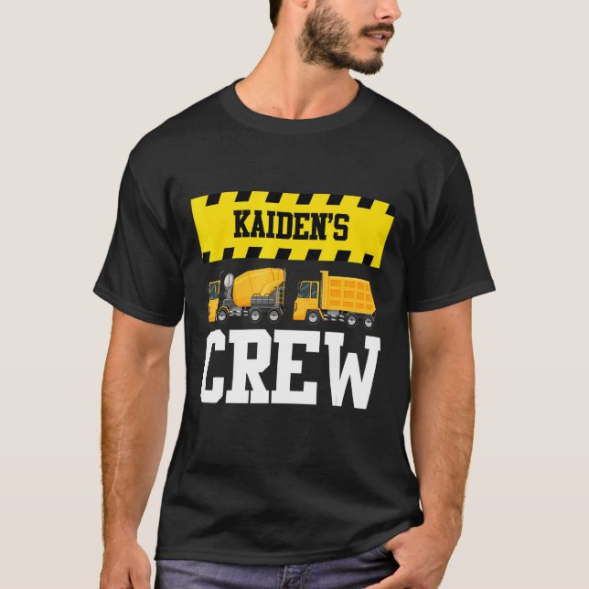 Kaiden Construction Crew Anpassningsbar Dumptruck  T Shirt (Framsida)
